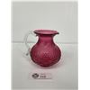 Image 1 : Nice 4.5" H Cranberry Glass Jug with Clear Handle