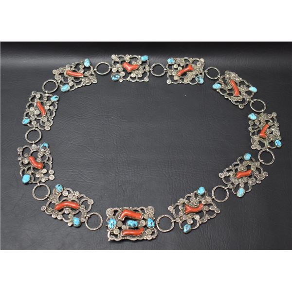 ZUNI INDIAN CONCHO BELT (DAN SIMPLICIO)