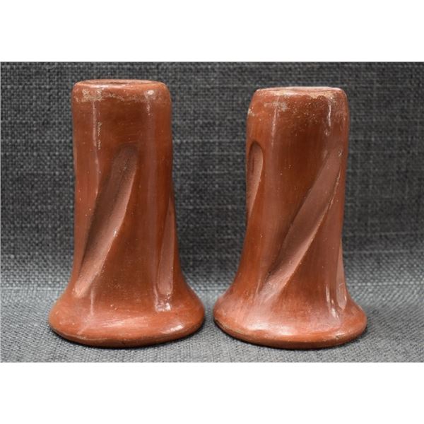 SANTA CLAR POTTERY CANDLESTICKS