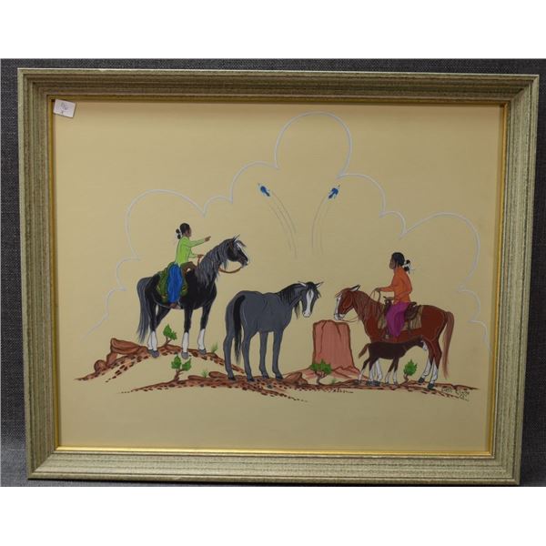 NAVAJO INDIAN PAINTING BY CURTIS ERIACHO