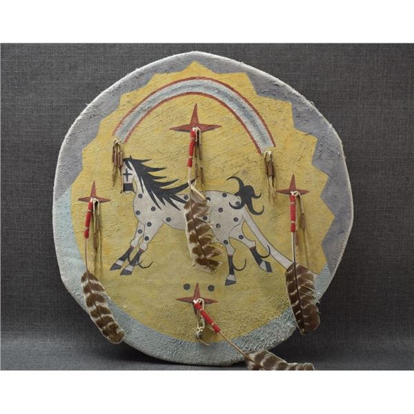 PLAINS INDIAN PAINTED SHIELD