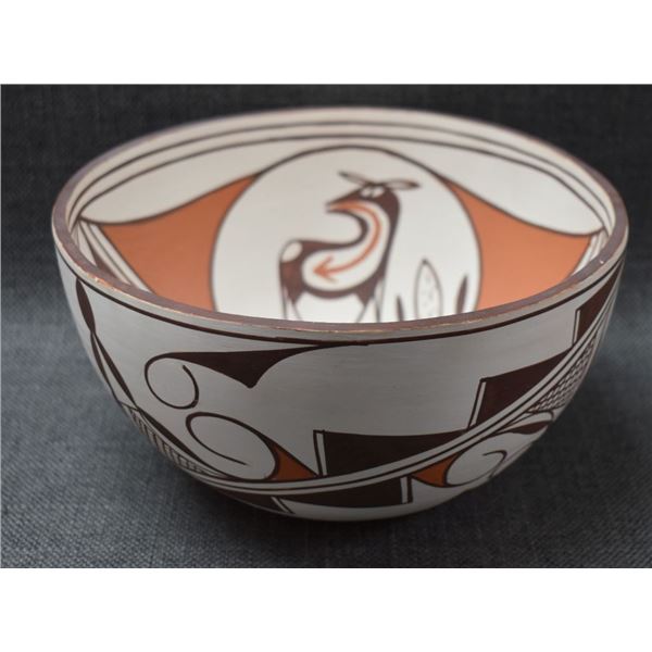 ZUNI INDIAN POTTERY BOWL BY L. SOSEEAH