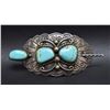 Image 1 : NAVAJO INDIAN STERLING SILVER AND TURQOUISE HAIR BARRET BY ALBERT AND JACQUILINE CLEVELAND