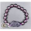 Image 2 : #71-PURPLE OBSIDIAN BEAD  BRACELET 10MM/8"