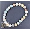 Image 2 : #100-NATURAL AMAZONITE BEAD BRACELET 8MM/7.5"