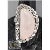 Image 1 : #61-NATURAL PINK ROSE QUARTZ RING/SIZE 7