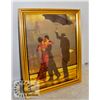 Image 1 : GOLD FRAMED DANCING IN THE RAIN LITHOGRAPH