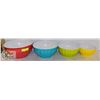 Image 1 : SET OF 4 COLOURFUL MIXING BOWLS FROM SMALL TO XL