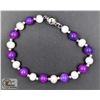 #161- FRESH WATER PEARL& PURPLE  SUGILITE  BRACELE