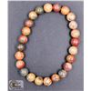 Image 1 : #89-NATURAL RED TURQUOISE BEAD BRACELET 8MM/7.5"