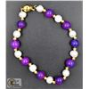 #157- FRESH WATER PEARL& PURPLE  SUGILITE  BRACELE