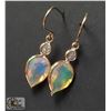 Image 2 : BZ990-51 14K  OPAL & DIAMOND EARRINGS