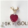 Image 1 : BZ990-78 10K RUBY(1CT) DIAMOND(0.03CT) PENDANT
