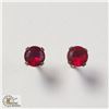 Image 1 : BZ990-82 10K  RED CZ EARRINGS