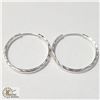 Image 1 : BZ990-72 SILVER HOOP EARRINGS