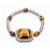 Image 1 : NEW TIGERS EYE SILVER TONE BRACELET