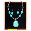 Image 1 : NEW 2 PIECE SYNTHETIC TURQUOISE NECKLACE AND