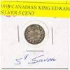 Image 1 : 1910 CANADIAN SILVER 5 CENT COIN