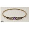 Image 2 : .925 STERLING SILVER BRACELET WITH PURPLE GEMSTONE