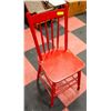 Image 1 : WOODEN RED CHAIR VINTAGE DECOR
