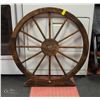 Image 1 : LARGE BROWN WAGON WHEEL ON STAND DISPLAY DECOR