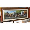 Image 1 : 42 X 18 INCH FRAMED AND MATTED HORSE DRINKING