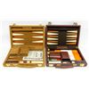 2 PC SETS BACKGAMMON GAMES LIGHT BROWN AND DARK