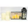 FLAMELESS CANDLE SET AND LANTERN