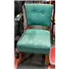 SMALL ANTIQUE GREEN CHAIR - OCEAN GREEN COLOURED