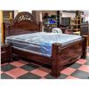 Image 4 : 4 PIECE KING SIZE FAUX MARBLE & WOOD KING SIZE BED