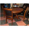 Image 1 : WOOD DINING TABLE WITH 4 CHAIRS 47" X 47" X 30"