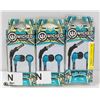 LOT OF 3 NEW WICKED AUDIO BRAWL HEADPHONES