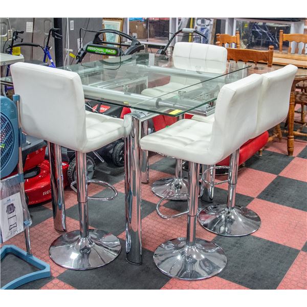 STRUCTUBE GLASS/CHROME BAR TABLE SOLD WITH