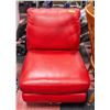 Image 1 : RED LEATHER SWIVEL OCCASIONAL CHAIR