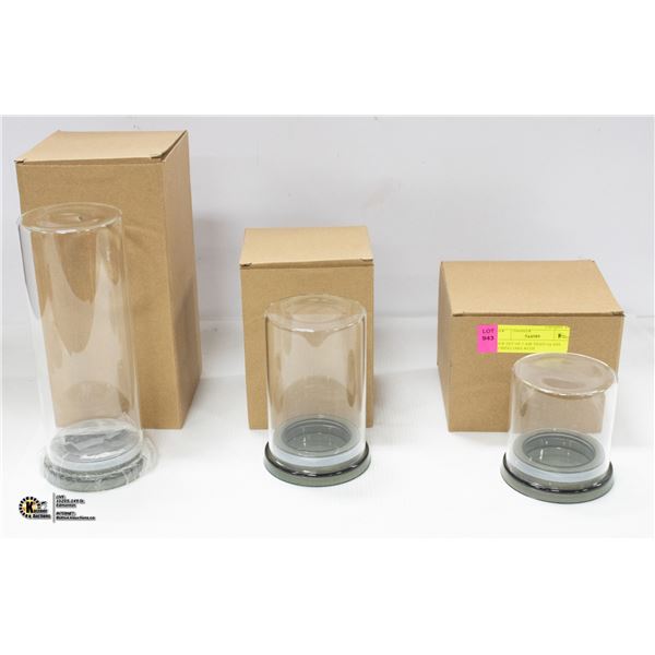 NEW SET OF 3 AIR TIGHT GLASS CURING JARS WITH