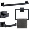 Image 1 : NEW 4 PIECE MATTE BLACK BATHROOM SET, STAINLESS