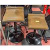 Image 1 : PAIR OF BROWN HYDRAULIC BAR STYLE STOOLS, HEIGHT