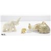 MARBLE ELEPHANT & WHALE ORNAMENTS