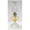 Image 1 : WHITE FLAME GLASS OIL LAMP WITH SCONE