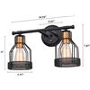 Image 2 : NEW PAUWER 2 LIGHT INDUSTRIAL STYLE VANITY LIGHT