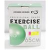 Image 1 : NEW PROFESSIONAL GRADE EXERCISE BALL, 65CM, GREEN