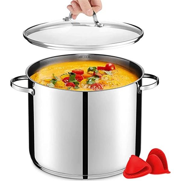 NEW GOURMEX 14L INDUCTION STOCK POT, STAINLESS