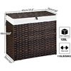 Image 3 : NEW GREENSTELL LAUNDRY HAMPER, DARK BROWN, RATTAN
