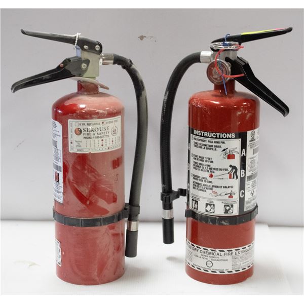 2 CHARGED 5-7LBS FIRE EXTINGUISHERS