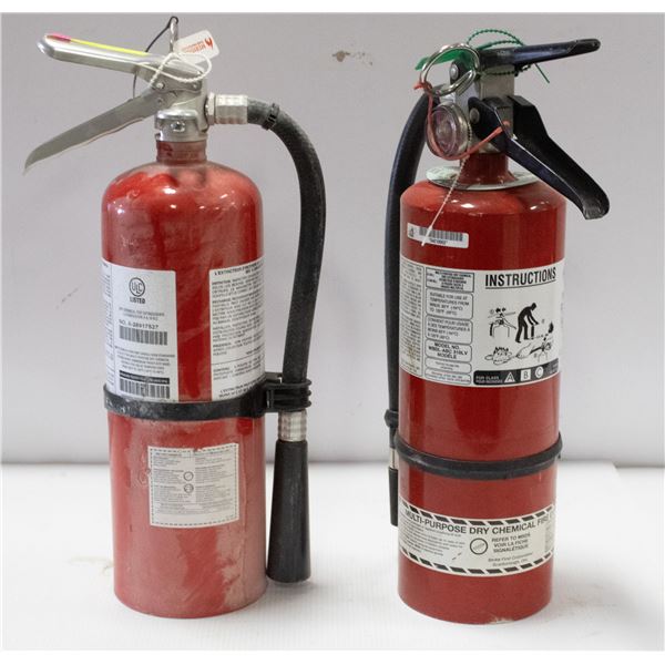 2 CHARGED 5-7LBS FIRE EXTINGUISHERS