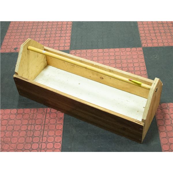 LARGE WOODEN TOOL BOX APPROX 2 FT LONG