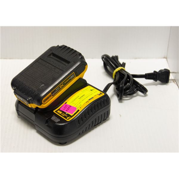 DEWALT 20V MAX BATTERY AND CHARGER