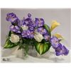 Image 1 : PAIR OF FLORAL ARRANGEMENTS, SILK, LILAC &