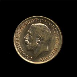 1913 Great Britain Gold Soverign Coin AU+ (COI-1688)