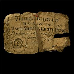 1754 North Carolina 2 Shilling 8 Pence Colonial Note (COI-3226)